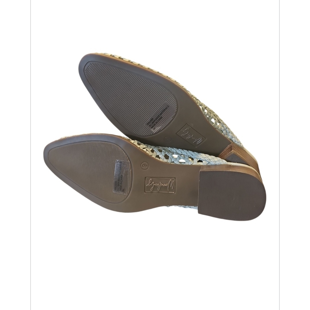 Women's Cream Woven Mules - Picture 3 of 4